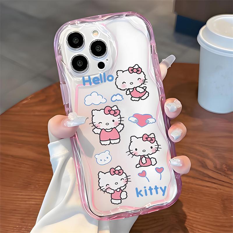 Pink Clear Hello Kitty Bracelet Case For Xiaomi Redmi Note 15 Pro 5G 15 15C 14C 13C 12 Note 14 13 12 Pro Plus 5G  Phone Casing