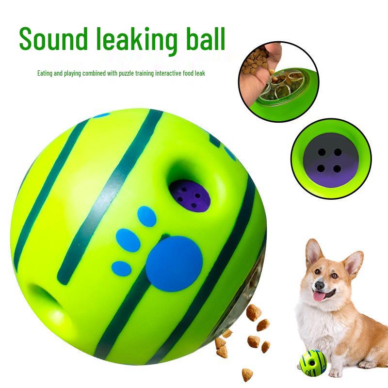 Teething Bite-Resistant Dog Toy: Sounding Laugh Ball with Treat Dispensing Feature