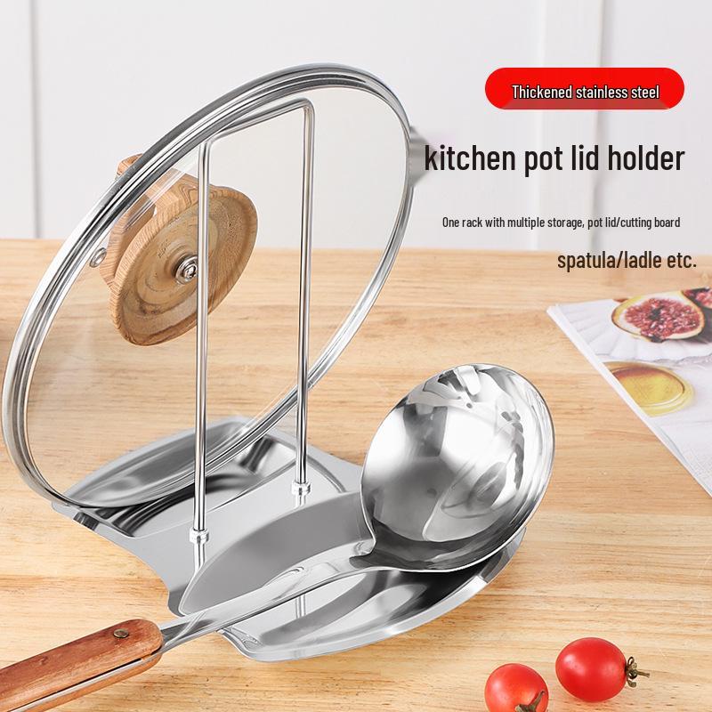 Stainless Steel Kitchen Lid & Spoon Holder Rack