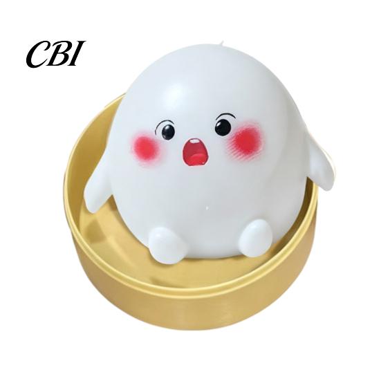 Stress Relief Gadgets Cartoon Steamed Bun Squeeze Toy with Steamer, Dough Fidget Ball Sensory Toy, Anti-Anxiety Hand Quiet