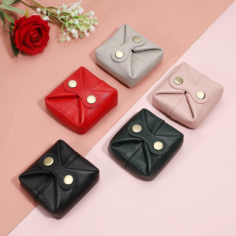 Japan And Korea Lipstick Storage Bag, Multi-Functional Earphones, Small Bean Bag, Cowhide Fashion, Portable Coin Change Bag, Urban Simplicity