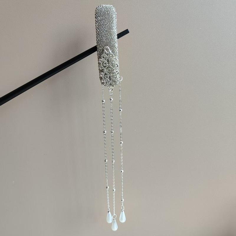 

Светлая роскошь жемчужный водопад бахрома заколка для волос новая китайская нишевая этническая головная убор клипса для боковых прядей платья женская