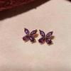 Silver Needle Zirconia Water Drop Flower Stud Earrings - Exquisite, Sweet, Fresh, High-End Ear Jewelry.