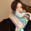 Rainbow Color Winter Mohair Scarves Tassel Cape Wraps Soft Long Scarf  Women/Men