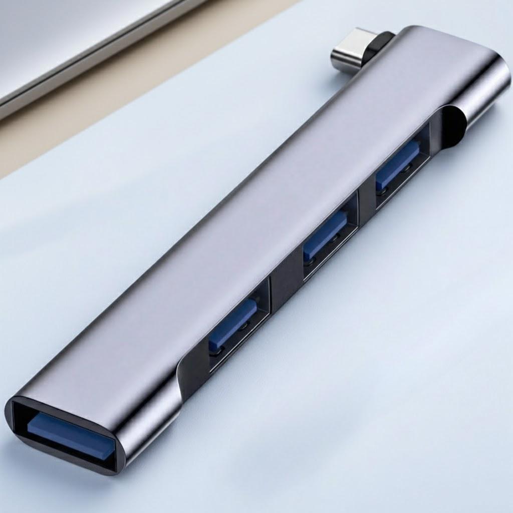 

60W USB 3.0 4 Port Hub Splitter Type-C Fast Charging Compact Laptop PC MacBook Plug and Play