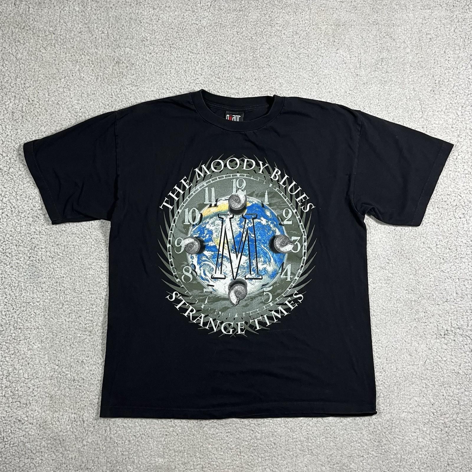 The Moody Blues Strange Times Mens Large Graphic Rock Band Tour 90s VTG Unisex T-Shirt XXXXL