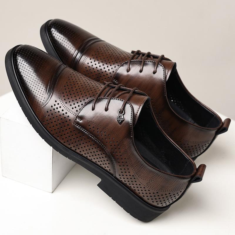 Lederschuhe Herren 2025 Sommer neue große Größe Mode Derby Schuhe Herrenschuhe 2025
