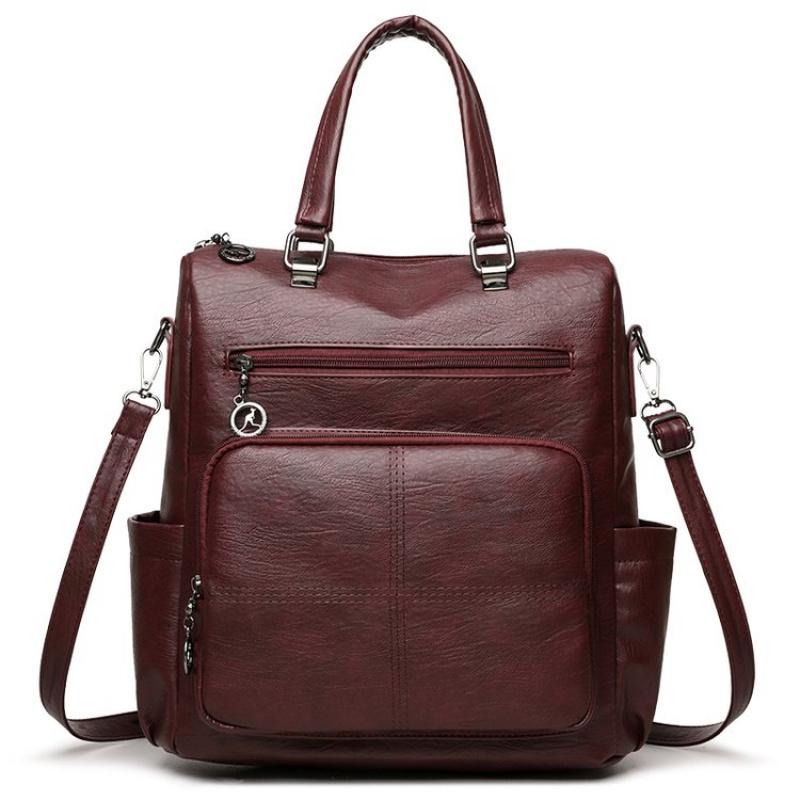 Damen Rucksack Handtasche Koreanischer Stil Multifunktional Umwandelbar Crossbody Handheld Rucksack Mit Goldfarbener Hardware Reise Tragetasche