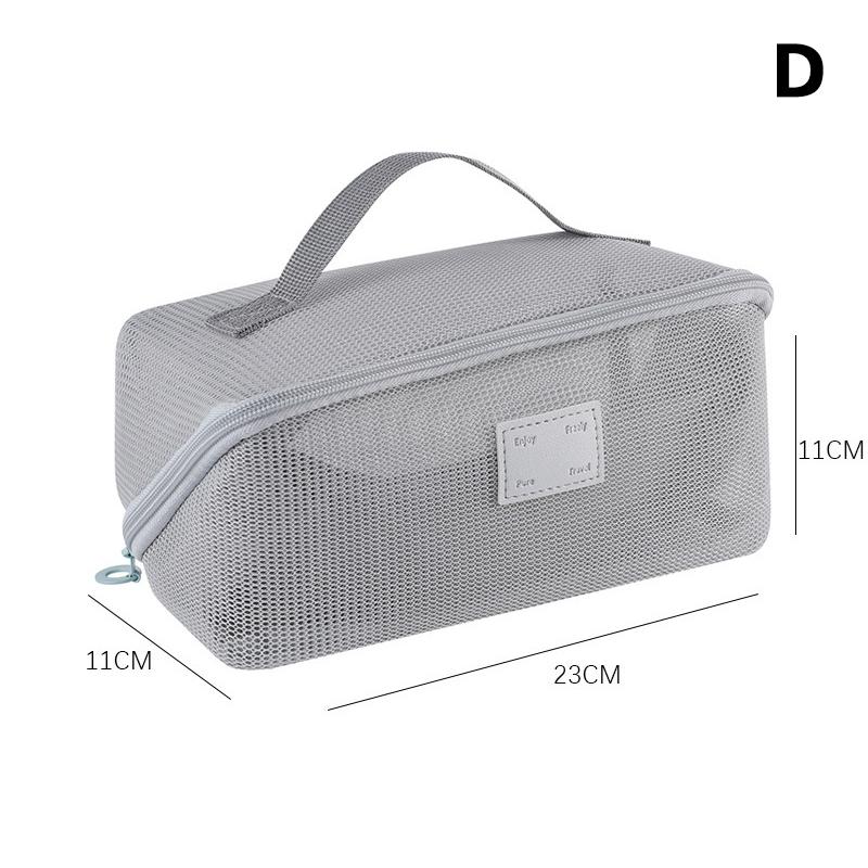 Mesh Makeup Bag - 1pcs Transparent Cosmetic Organizer with Handle, Travel Toiletry Storage Pouch