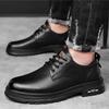 Men'S Casual Leather Shoes Designer Trendy All-Match Platform Shoes  Men'S Business Breathable Leather Shoes