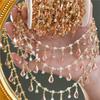 Waterdrop-shaped Bead Chain 1 Meter Length Crystal Glass Chain  For Necklace Anklet Bracelet