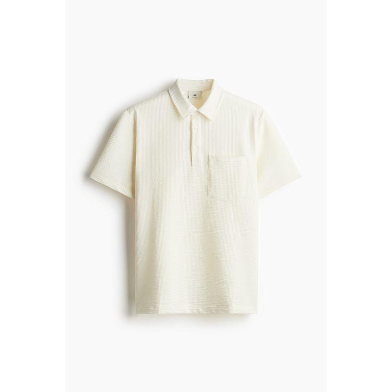 

HM Men Polo Shirt Autumn Comfort and Casual Standard Waffle Short Sleeve Tops 1231659