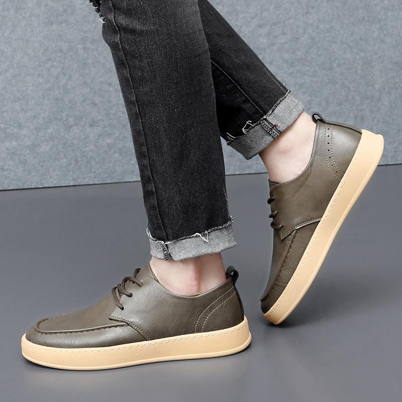 Fashion Leisure Business Men's New Leather Shoes  Men's Comfortable lace up for men Outdoor stroll party casual Hot selling shoes
