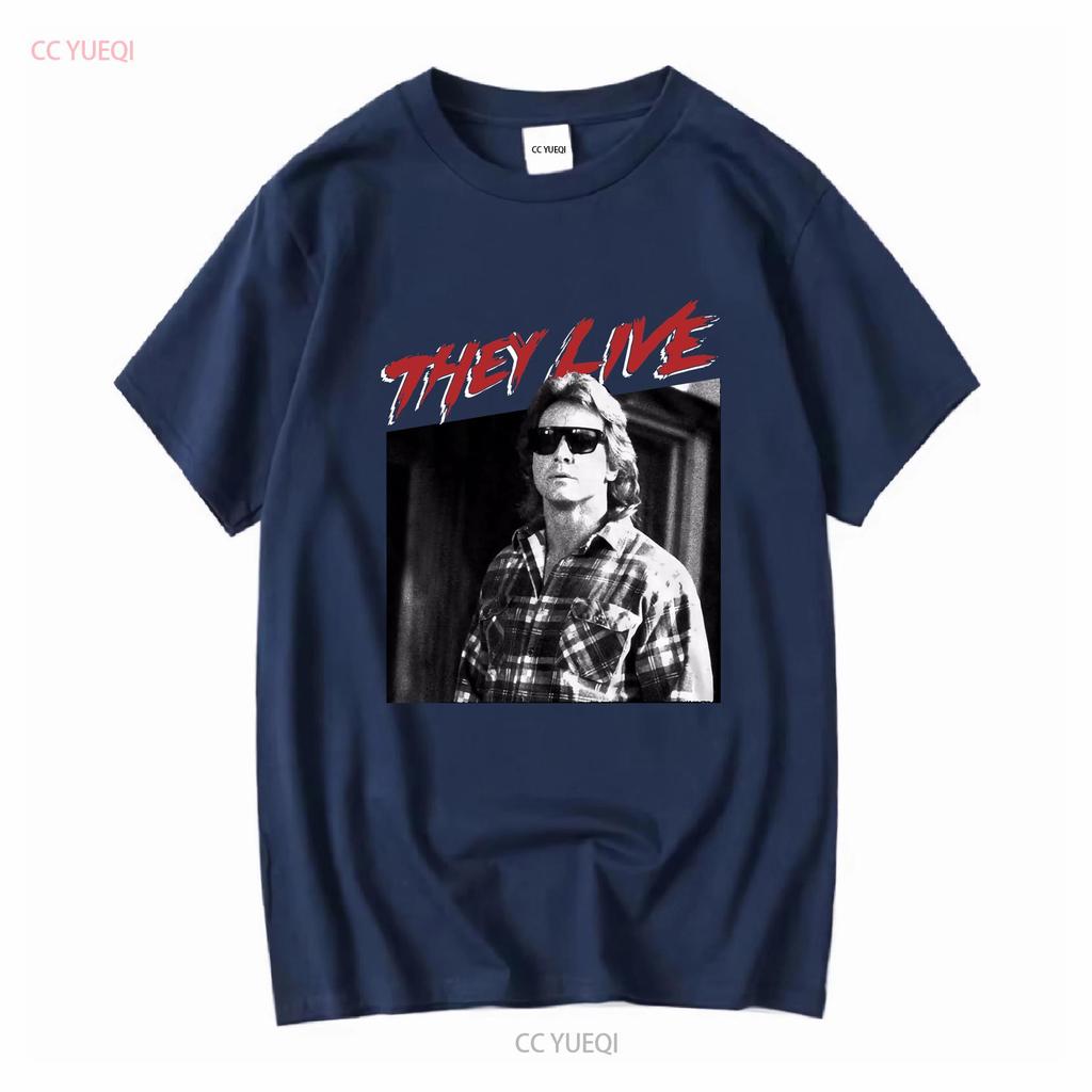 John Carpenters Horrorfilm Sie leben Roddy Piper Flanell Herren T-Shirt vintage gewaschen Designerkleidung Lässig atmungsaktiv