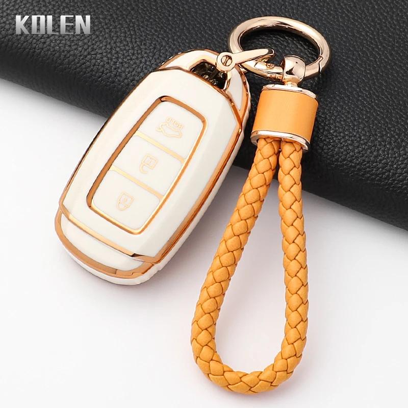 Fashion Tpu Car Key Case Cover For Hyundai Elantra Grandeur Accent Solaris Sonata Palisade Kona Creta I20 I30 Ix35 Ix25 Keychain