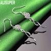 Exquisite 925 Sterling Silver Spiral Curve Earrings - Stylish Evening Jewelry