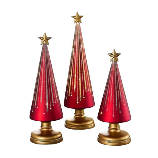 Twinkle Light Christmas Tree Illuminated Starry Night Resin Christmas Tree Ornament for Holiday Bedroom Dorm Tabletop Decor