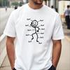 Funny Full Body Pain Graphic Printed Cartoon T-Shirt Short Sleeve Tops Summer Daily Casual Fashion Loose T-Shirt Unisex