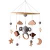 Baby Wooden Bed Bell Cartoon Rabbit Mobile Hanging Rattles Toy Hanger Crib Mobile Bed Bell Wood Toy Holder Arm Bracket Kid Gifts