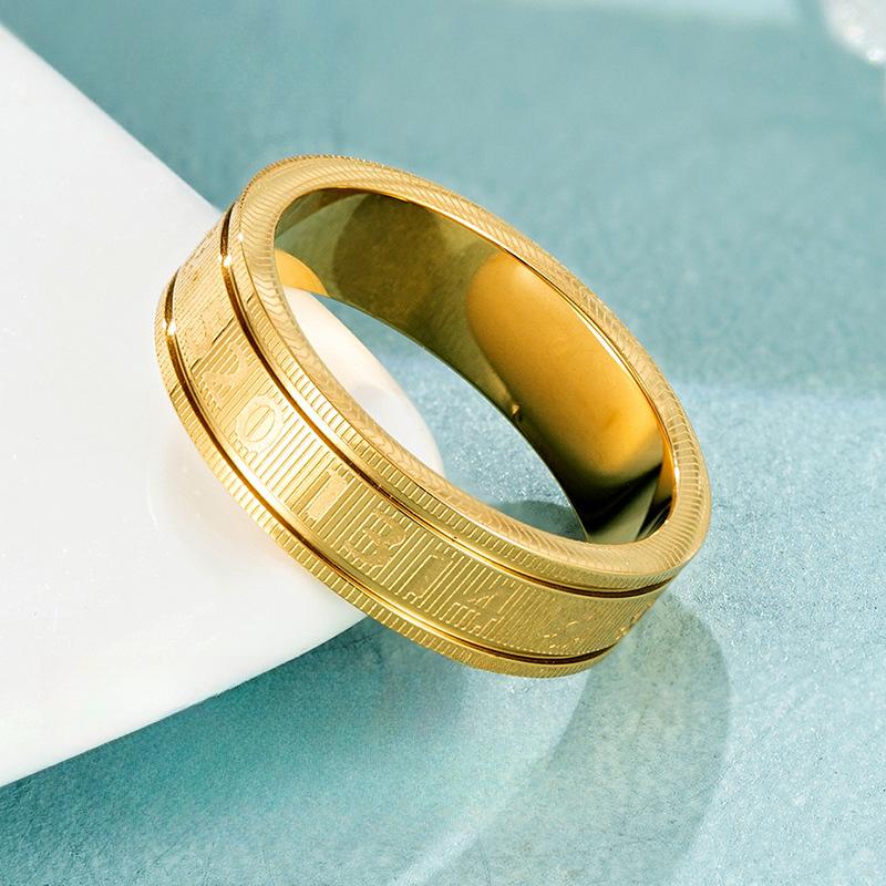 Retro Simple 520 Lettering Ring Couple Niche Tide Ring Women's Jewelry Titanium Steel Does Not Fade