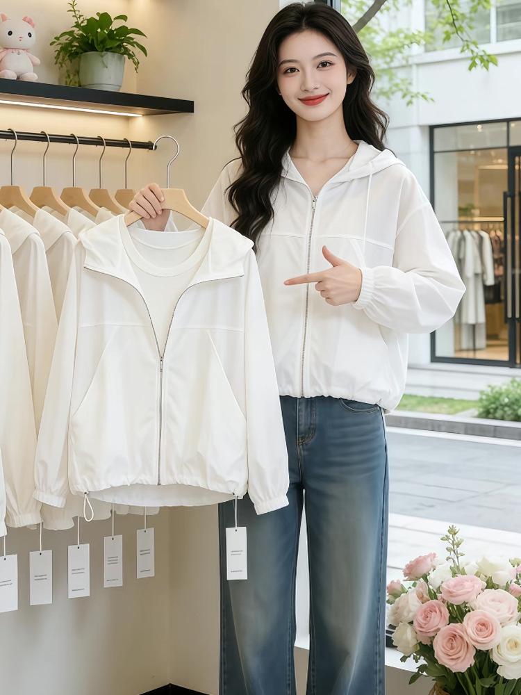 Hooded UV Protection Lightweight Summer Cardigan Jacket - Breathable, Loose Fit for Outdoor Casual Wear