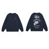 Unisex Oversized Crewneck Fleece-Lined Cotton Sweatshirt With Dice Letter Print Winter Casual Wear