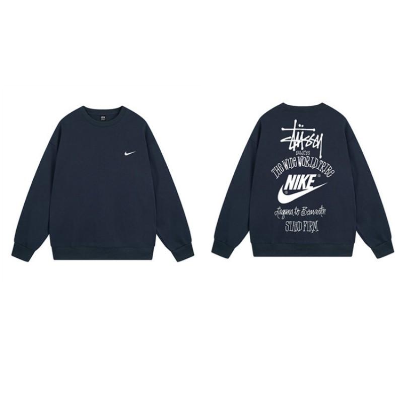 Unisex Oversized Crewneck Fleece-Lined Cotton Sweatshirt With Dice Letter Print Winter Casual Wear