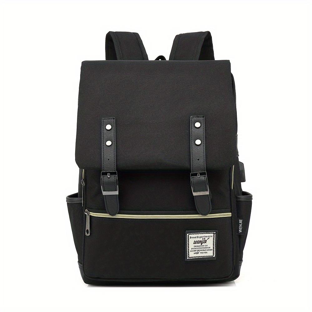 New Personalized Retro Men's and Women's Outdoor Canvas Large Travel Backpack, Zipper Closure, Solid Color Fashionable Backpacks