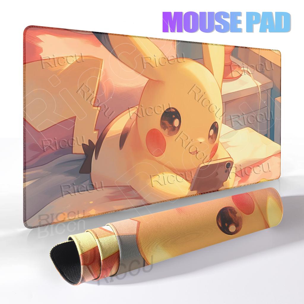 Pikachu Extended Gaming Mousemat Big Size Desk Carpet Non-Slip Rubber PC Keyboard Rug Anime Pokemon Mousepad for E-Sports Gamer