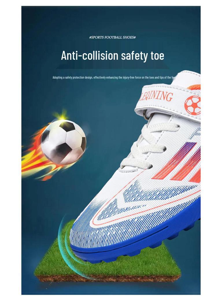 Children's Velcro Anti-Slip Turf Football Shoes for Boys and Girls - Wear-Resistant Competition Training Shoes