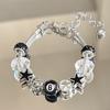Kryształowe Bransoletki z Koralików z Lucky Cross i Sercem Miłości dla Mężczyzn Kobiet Nowe Czarne z Charmem Czarnej Ósemki i Gwiazdy Ręczne Codzienne Akcesorium