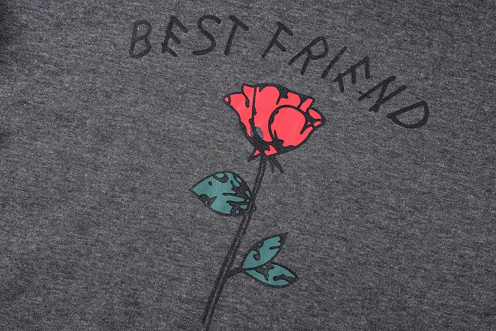 Womens Best Friend Long Sleeve Hoodie Sweatshirt Hooded Pullover Tops Blouse