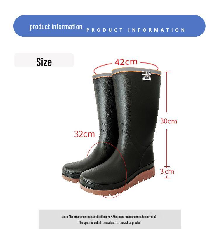 Botas de Chuva Impermeáveis Antiderrapantes de Cano Alto Warrior para Homens, para Trabalho, Pesca e Equitação