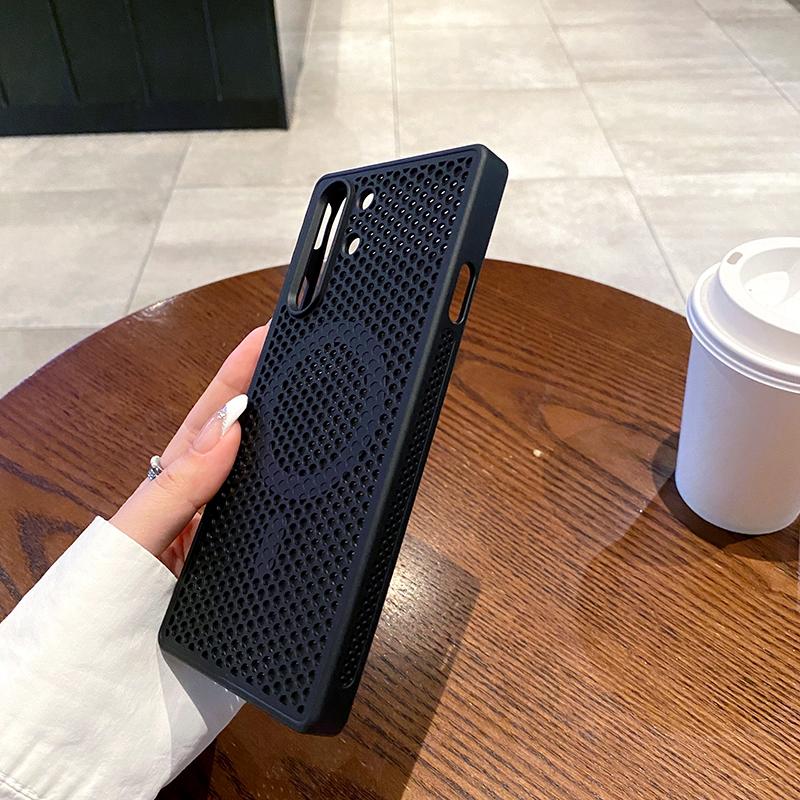 For ZTE Nubia Red Magic 10 10S 11 Pro Plus Case Honeycomb Heat Dissipation Breathable Magnetic Back Cover Shell Redmagic 11 Pro