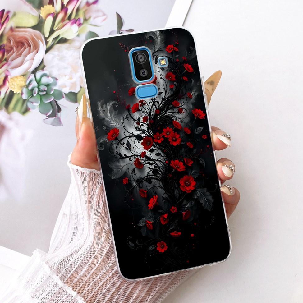 Clear Cover For Samsung J8 2018 Case SM-J810G Cute Cat Fashion Butterfly Funny 2D Painted Casing For Samsung Galaxy J8 2018