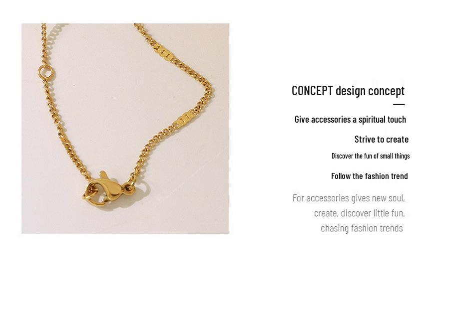 Elegant French Summer Titanium Steel Planet Necklace - Gold Plated Clavicle Chain