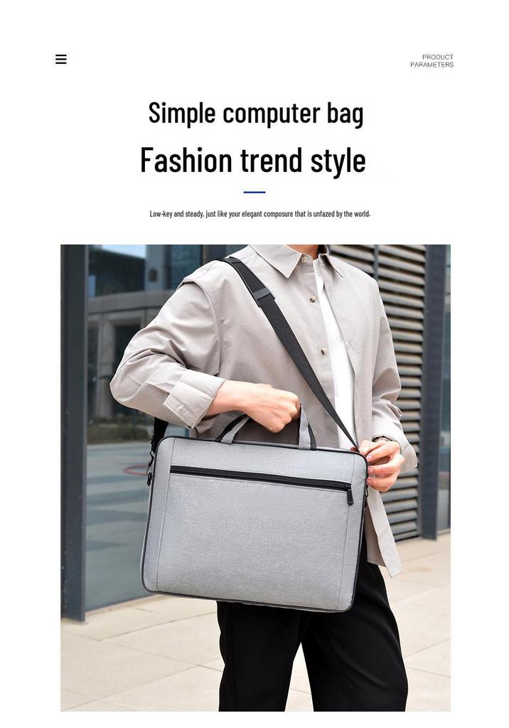 Men's Large Capacity Crossbody Business Briefcase with Shoulder Strap for 15.6" Laptops, Customizable Logo