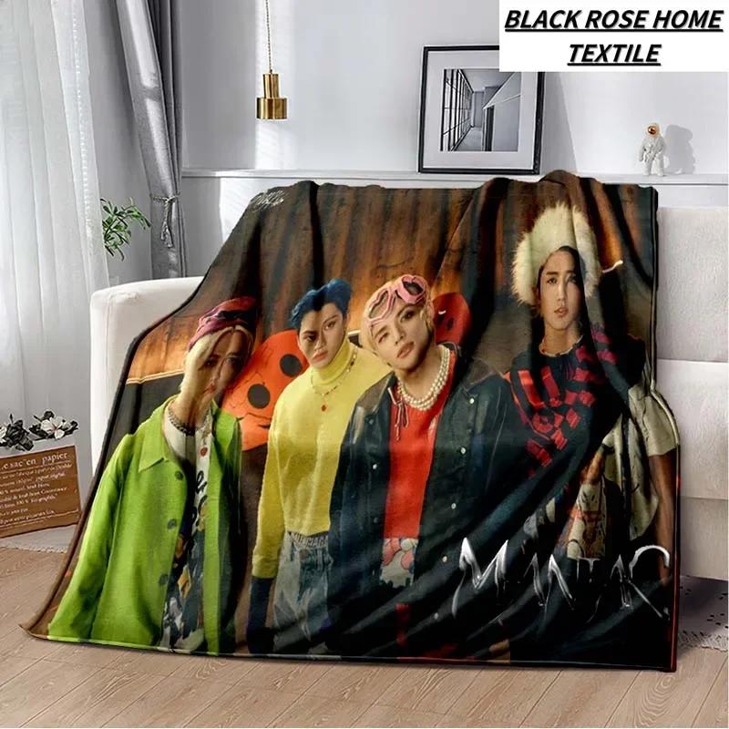 Manta con estampado de Arte de moda KPOP stray-kids Idol, sof de sala de estar, manta de felpa suave para dormir, Sbana de