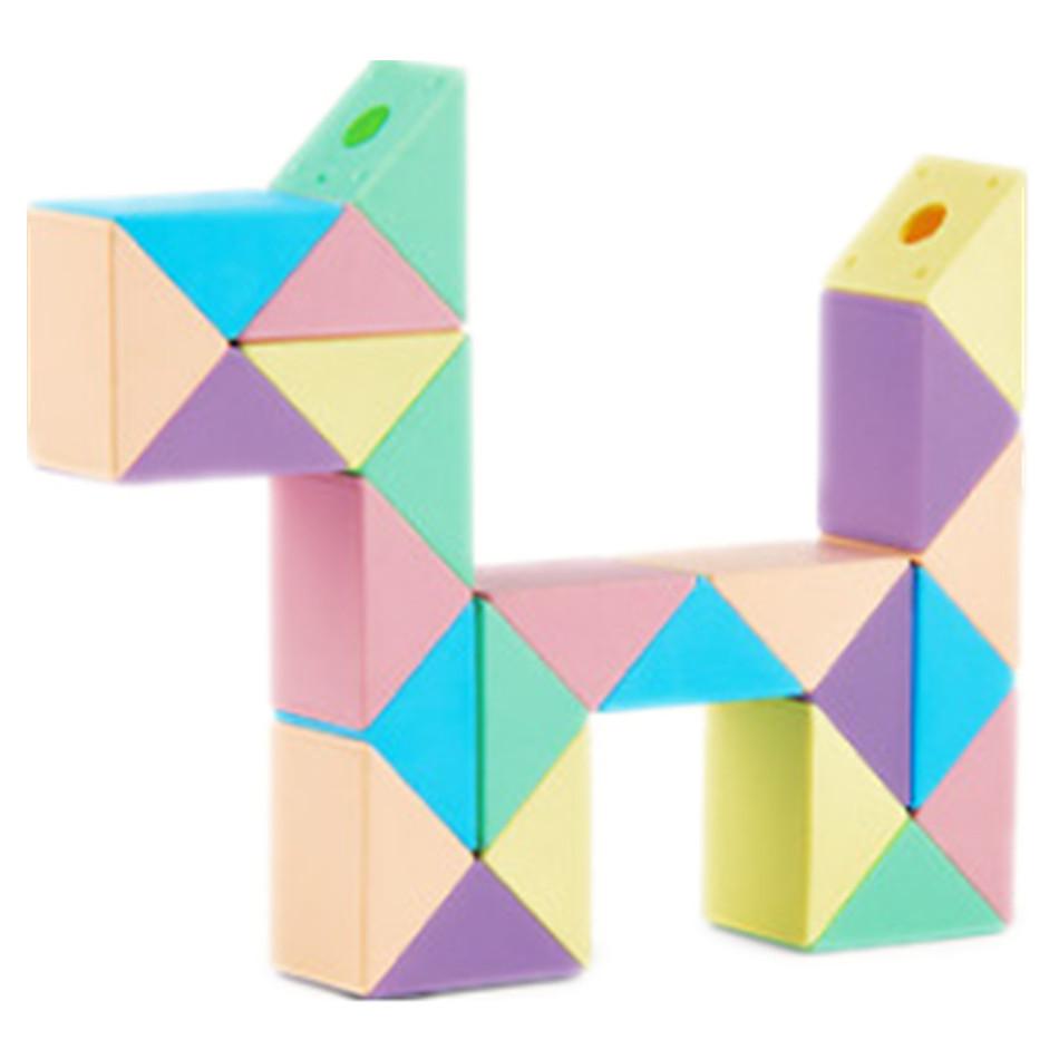 Moyu Macaron Magic Ruler 24/36/48/60/72Section Folding Snake Speed Puzzle Magic Ruler Magic Snake Educational Toy Gifts For Kids