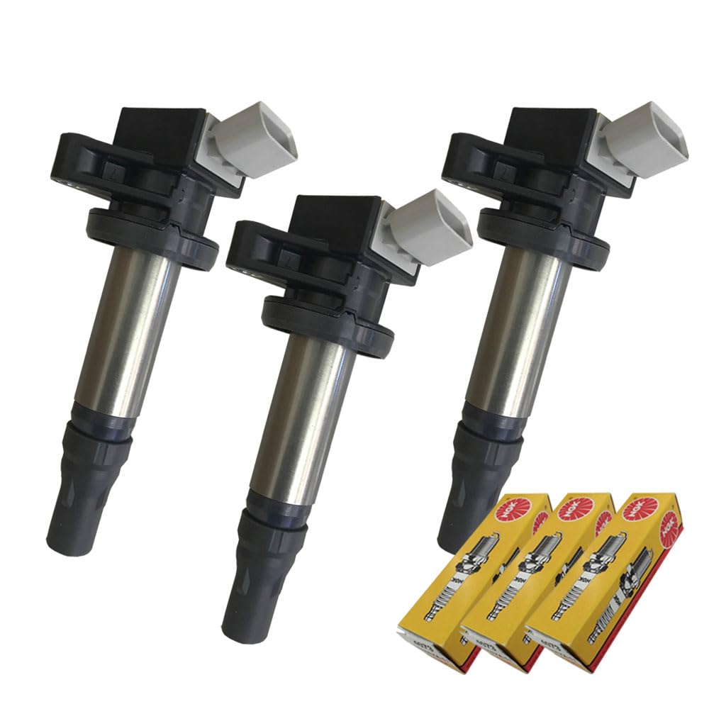 

Ignition Coil Standard Spark Plugs for Hijet S201C S211C S201P S211P Move Conte L575S L585S L175S Tanto L375S Tanto Exe L455S L465S [M s Parts] & (3