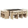 VidaXL Garden Dining Set and Cushions 11 Pcs Beige Poly Rattan 3277977