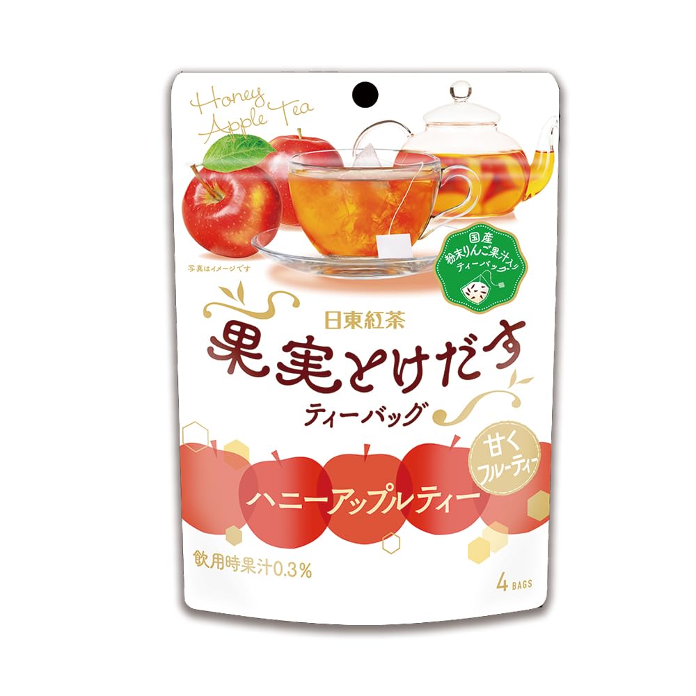 Mitsui Norin Nitto Black Tea Honey Apple Tea, Melting Fruit Tea Bags, 4 Tea Bags X 6 Tea Bags