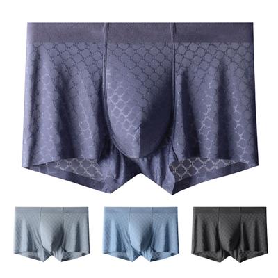 Men Boxer Underwear Elastic Mid-rise Solid Color Slim Fit Boxer Briefs Breathable