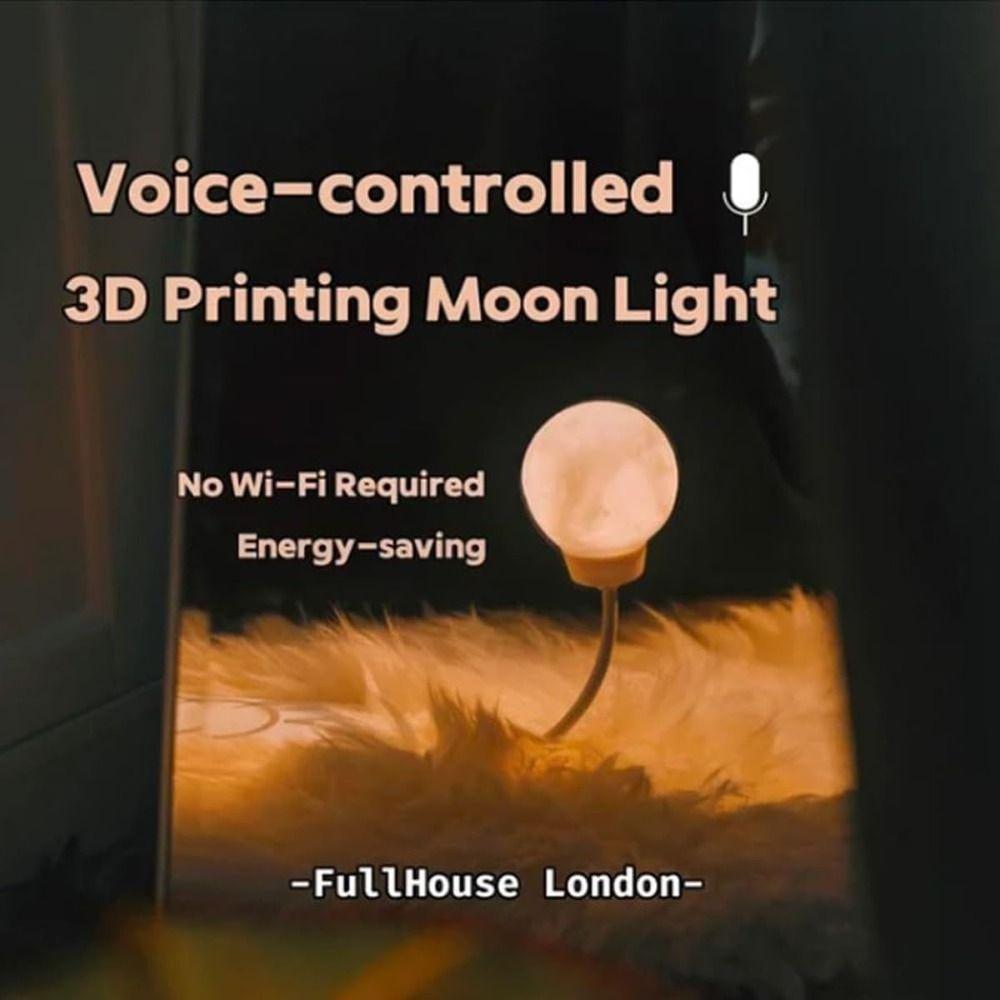 Voice Control USB Energy-Saving Lamp Can Be Timed Bedside Lamp New Smart Moon Lamp