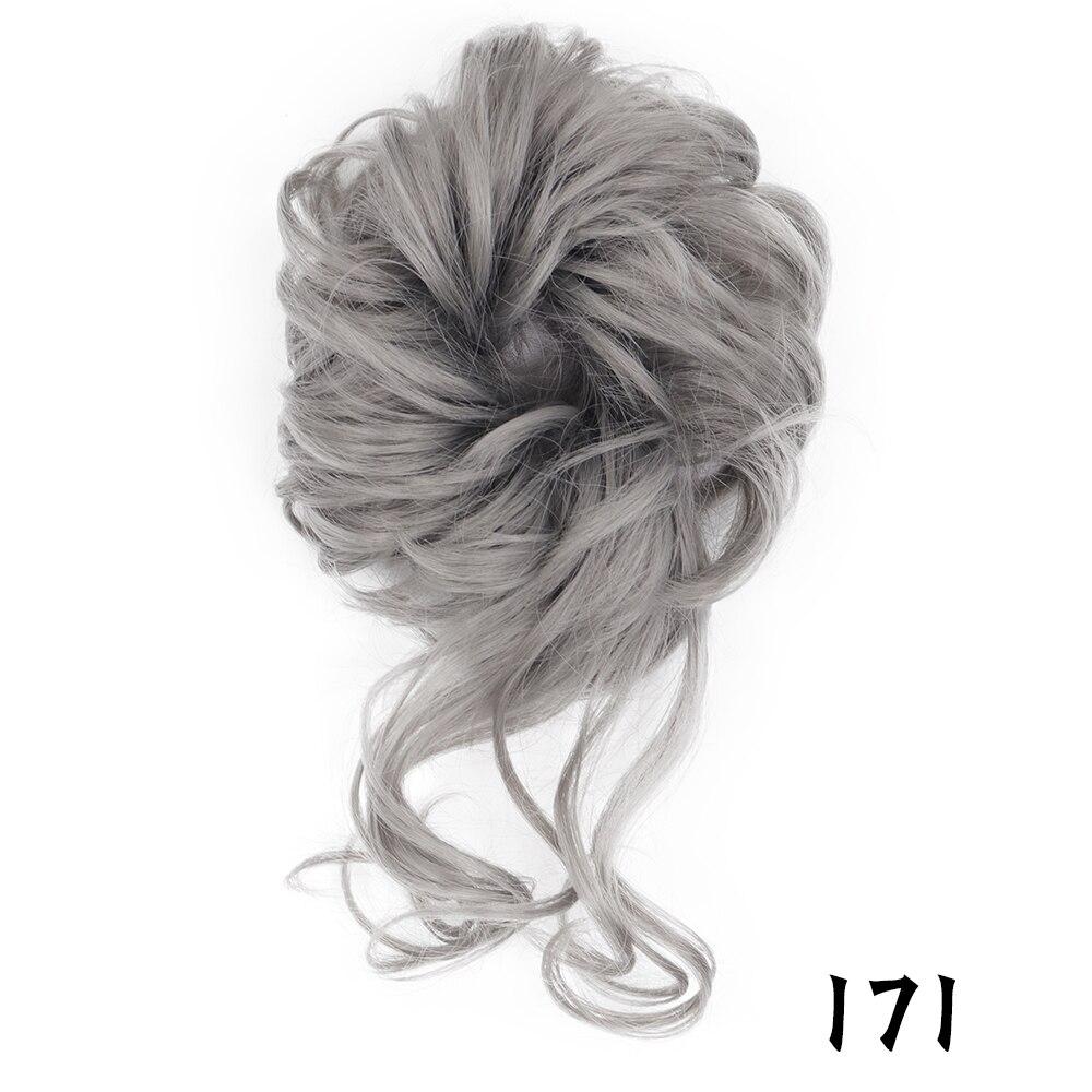 MISSQUEEN Synthetic Hair Bun Chignon Messy Curly Hair Band Elastic Scrunchy False Hair Pieces for Women Hairpins Black Brown