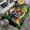 Realistic Tiger Print Carpet for Living Room Decor with Forest Theme Suitable for use as an anti-slip for living room bedroom sofas
