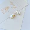 Meier New fashionable, light luxury, commute-ready, minimalist, niche design irregular pearl inlaid metal stud earrings
