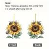 Decorative Acrylic Sunflower Car Pendant Bright Cartoon Style Ideal For Accessories Vehicle