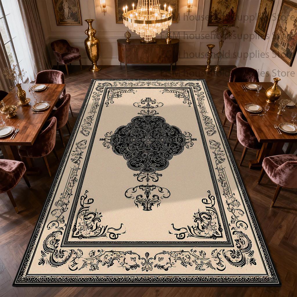 Vintage Persian Carpet Bedroom Livingroom Washable Light Colored Rug Non-Slip Customizable Cloakroom Office Floor Mat Study