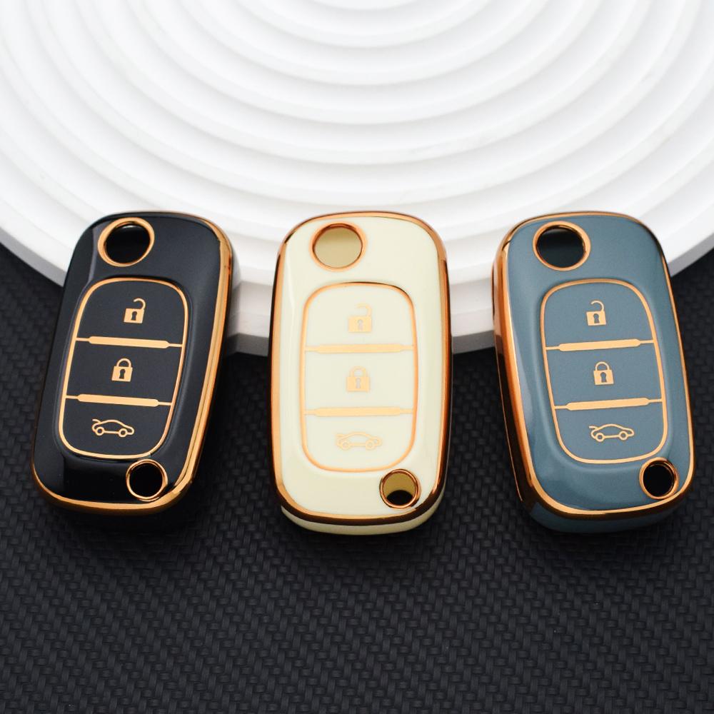 Auto-Shell für Renault Fluence Clio Megane Mercedes LADA Vesta Granta XRay Kalina Priora Limousine Sport 3 Tasten TPU-Schlüsseletui-Abdeckung